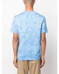 hellblaues Mit Batikmuster T-Shirt mit einem Rundhalsausschnitt von Paul Smith
