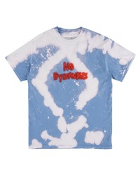 hellblaues Mit Batikmuster T-Shirt mit einem Rundhalsausschnitt von Travis Scott
