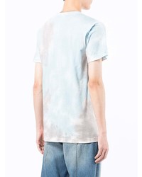hellblaues Mit Batikmuster T-Shirt mit einem Rundhalsausschnitt von RIPNDIP