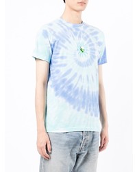 hellblaues Mit Batikmuster T-Shirt mit einem Rundhalsausschnitt von RIPNDIP