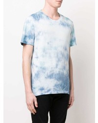 hellblaues Mit Batikmuster T-Shirt mit einem Rundhalsausschnitt von Zadig & Voltaire