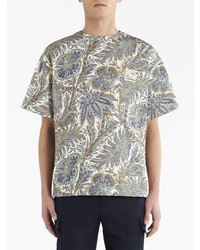 hellblaues T-Shirt mit einem Rundhalsausschnitt mit Paisley-Muster von Etro