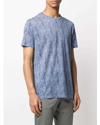 hellblaues T-Shirt mit einem Rundhalsausschnitt mit Paisley-Muster von Etro