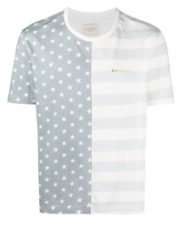 hellblaues T-Shirt mit einem Rundhalsausschnitt mit Sternenmuster von Buscemi