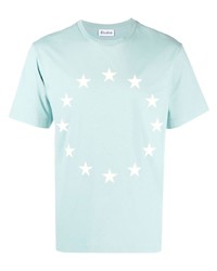 hellblaues T-Shirt mit einem Rundhalsausschnitt mit Sternenmuster von Études