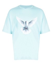 hellblaues T-Shirt mit einem Rundhalsausschnitt von 3PARADIS