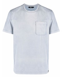 hellblaues T-Shirt mit einem Rundhalsausschnitt von 7 For All Mankind