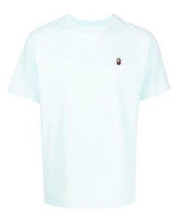 hellblaues T-Shirt mit einem Rundhalsausschnitt von A Bathing Ape