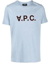 hellblaues T-Shirt mit einem Rundhalsausschnitt von A.P.C.