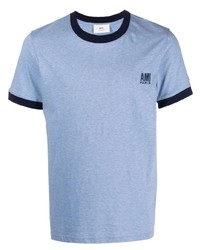 hellblaues T-Shirt mit einem Rundhalsausschnitt von Ami Paris