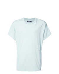 hellblaues T-Shirt mit einem Rundhalsausschnitt von Amiri