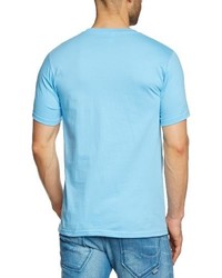 hellblaues T-Shirt mit einem Rundhalsausschnitt von Anvil