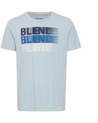 hellblaues T-Shirt mit einem Rundhalsausschnitt von BLEND