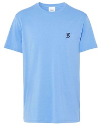 hellblaues T-Shirt mit einem Rundhalsausschnitt von Burberry