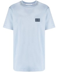 hellblaues T-Shirt mit einem Rundhalsausschnitt von Calvin Klein Jeans