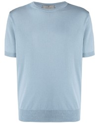 hellblaues T-Shirt mit einem Rundhalsausschnitt von Canali