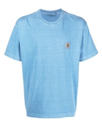 hellblaues T-Shirt mit einem Rundhalsausschnitt von Carhartt WIP