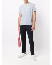 hellblaues T-Shirt mit einem Rundhalsausschnitt von 7 For All Mankind