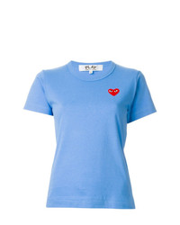 hellblaues T-Shirt mit einem Rundhalsausschnitt von Comme Des Garcons Play