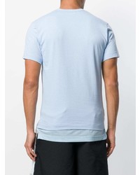 hellblaues T-Shirt mit einem Rundhalsausschnitt von Comme Des Garcons Homme Plus