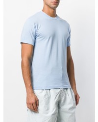 hellblaues T-Shirt mit einem Rundhalsausschnitt von Comme Des Garcons Homme Plus