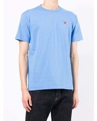 hellblaues T-Shirt mit einem Rundhalsausschnitt von Comme Des Garcons Play