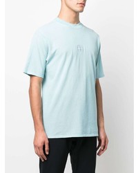 hellblaues T-Shirt mit einem Rundhalsausschnitt von Stone Island