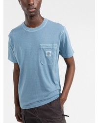 hellblaues T-Shirt mit einem Rundhalsausschnitt von Stone Island