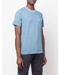 hellblaues T-Shirt mit einem Rundhalsausschnitt von Stone Island