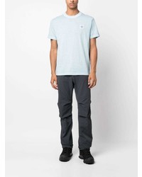 hellblaues T-Shirt mit einem Rundhalsausschnitt von Stone Island