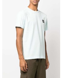 hellblaues T-Shirt mit einem Rundhalsausschnitt von Stone Island