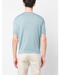 hellblaues T-Shirt mit einem Rundhalsausschnitt von Dell'oglio