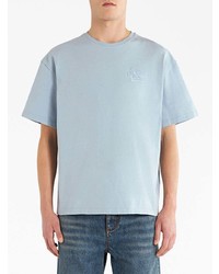 hellblaues T-Shirt mit einem Rundhalsausschnitt von Etro