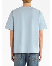 hellblaues T-Shirt mit einem Rundhalsausschnitt von Etro