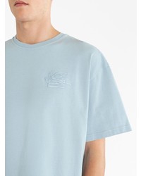 hellblaues T-Shirt mit einem Rundhalsausschnitt von Etro