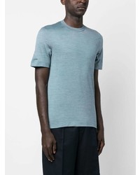 hellblaues T-Shirt mit einem Rundhalsausschnitt von Zegna