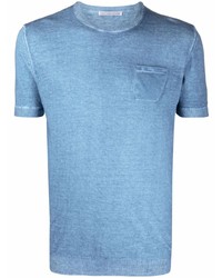 hellblaues T-Shirt mit einem Rundhalsausschnitt von Daniele Alessandrini