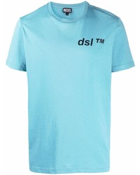 hellblaues T-Shirt mit einem Rundhalsausschnitt von Diesel