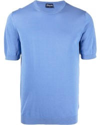 hellblaues T-Shirt mit einem Rundhalsausschnitt von Drumohr