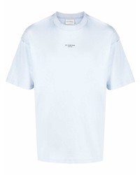 hellblaues T-Shirt mit einem Rundhalsausschnitt von Drôle De Monsieur