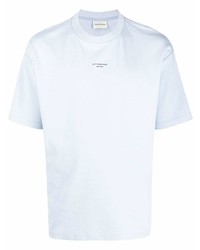 hellblaues T-Shirt mit einem Rundhalsausschnitt von Drôle De Monsieur