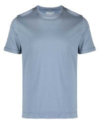 hellblaues T-Shirt mit einem Rundhalsausschnitt von Fedeli