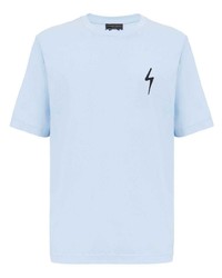 hellblaues T-Shirt mit einem Rundhalsausschnitt von Giuseppe Zanotti