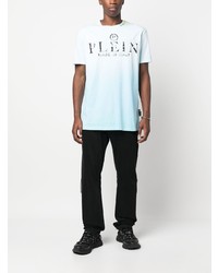 hellblaues T-Shirt mit einem Rundhalsausschnitt von Philipp Plein