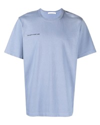 hellblaues T-Shirt mit einem Rundhalsausschnitt von Helmut Lang