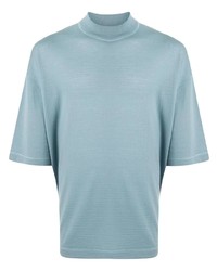 hellblaues T-Shirt mit einem Rundhalsausschnitt von Jil Sander