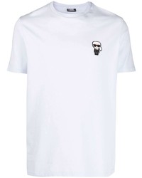 hellblaues T-Shirt mit einem Rundhalsausschnitt von Karl Lagerfeld