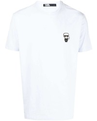 hellblaues T-Shirt mit einem Rundhalsausschnitt von Karl Lagerfeld