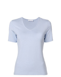 hellblaues T-Shirt mit einem Rundhalsausschnitt von Le Tricot Perugia
