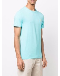 hellblaues T-Shirt mit einem Rundhalsausschnitt von Ralph Lauren Collection